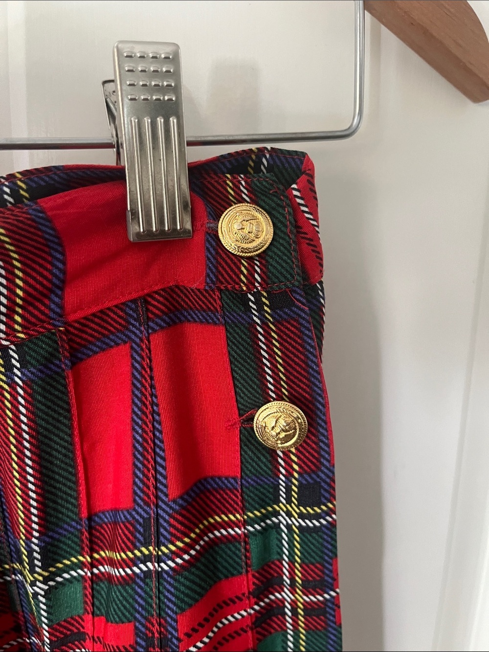 Vittadini Vintage Tartan Red Plaid Pleated Midi Skirt 8 - Picture 2 of 5